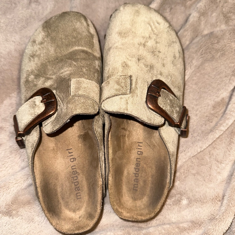 Madden Girl Tan Mules Comfortable Slip-On Shoes